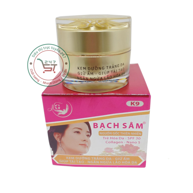 Kem Dưỡng trắng da - Giữ ẩm - Tái tạo - Chống lão hóa Bạch sâm K9 30g (Tím - Xám)|Siêu thị trực tuyến 247 giá rẻ