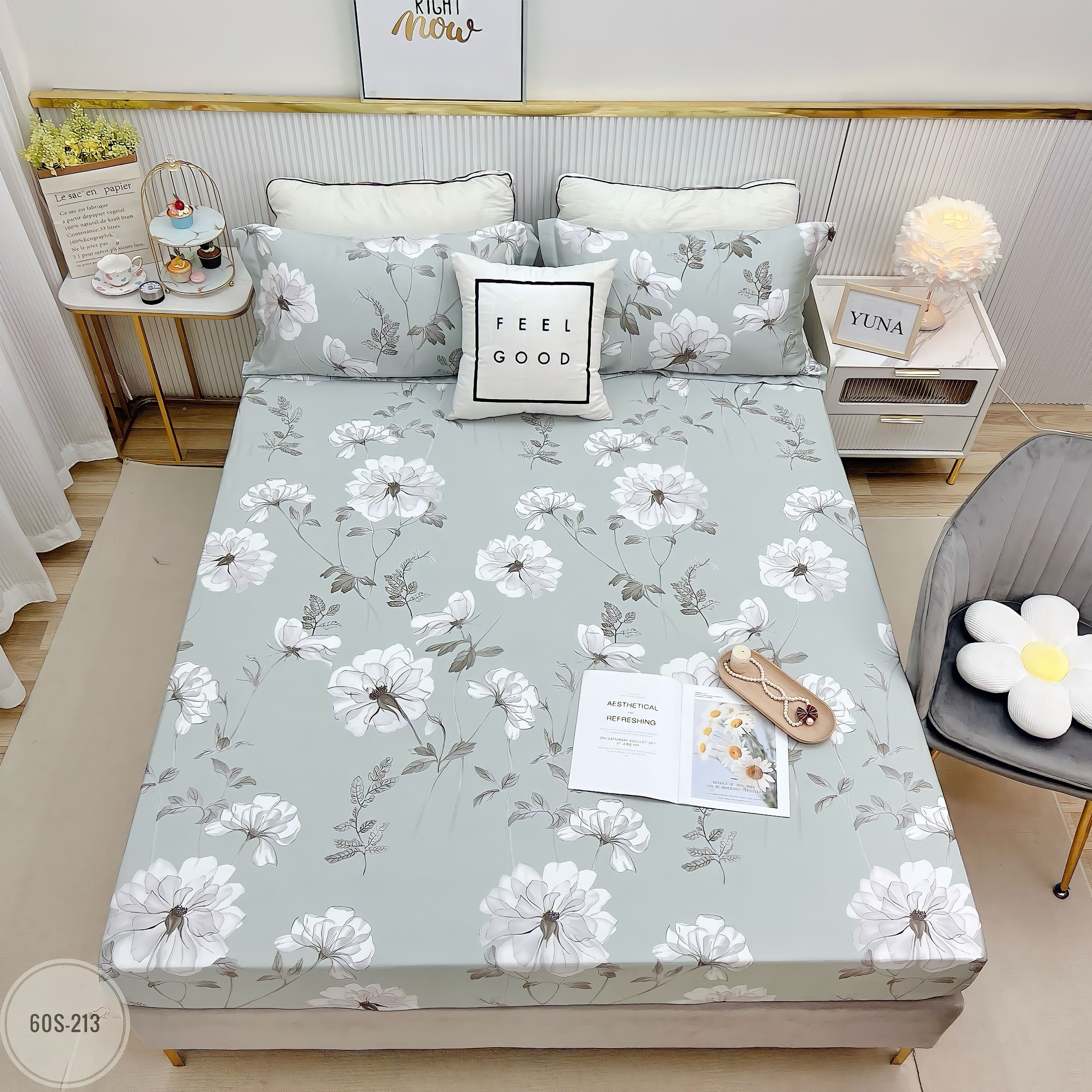 1.Bộ chăn ga gối LỤA TENCEL 60S ( ảnh shop tự chụp )