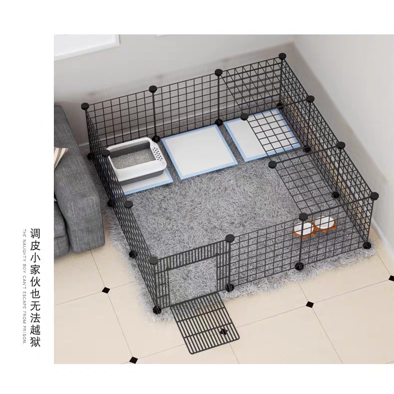 Bộ chuồng quây thú cưng-chó mèo-pet iu 15 tấm ghép chát liệu lưới sắt phun sơn tĩnh điện