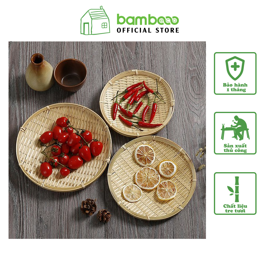 Mẹt tre đan kĩ cao cấp thân thiện môi trường BAMBOOO ECO đựng đồ ăn