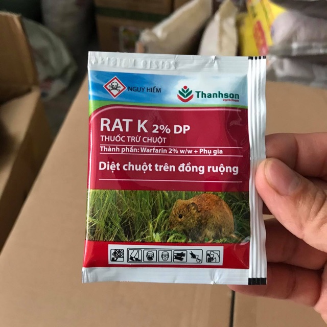 Thuốc diệt chuột chính hãng RAT K 2% DP (10g)