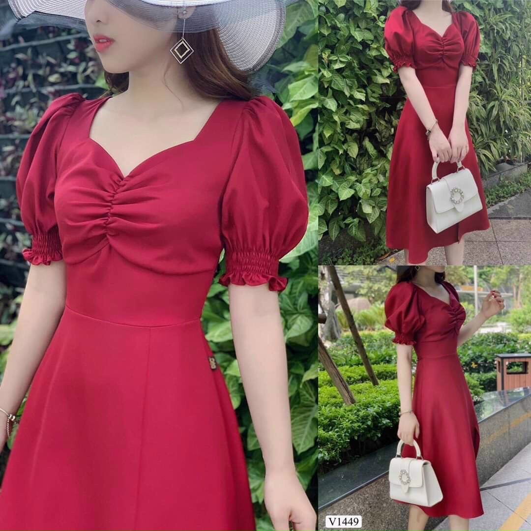 [HCM]Đầm Tay bồng Nhúm Ngực