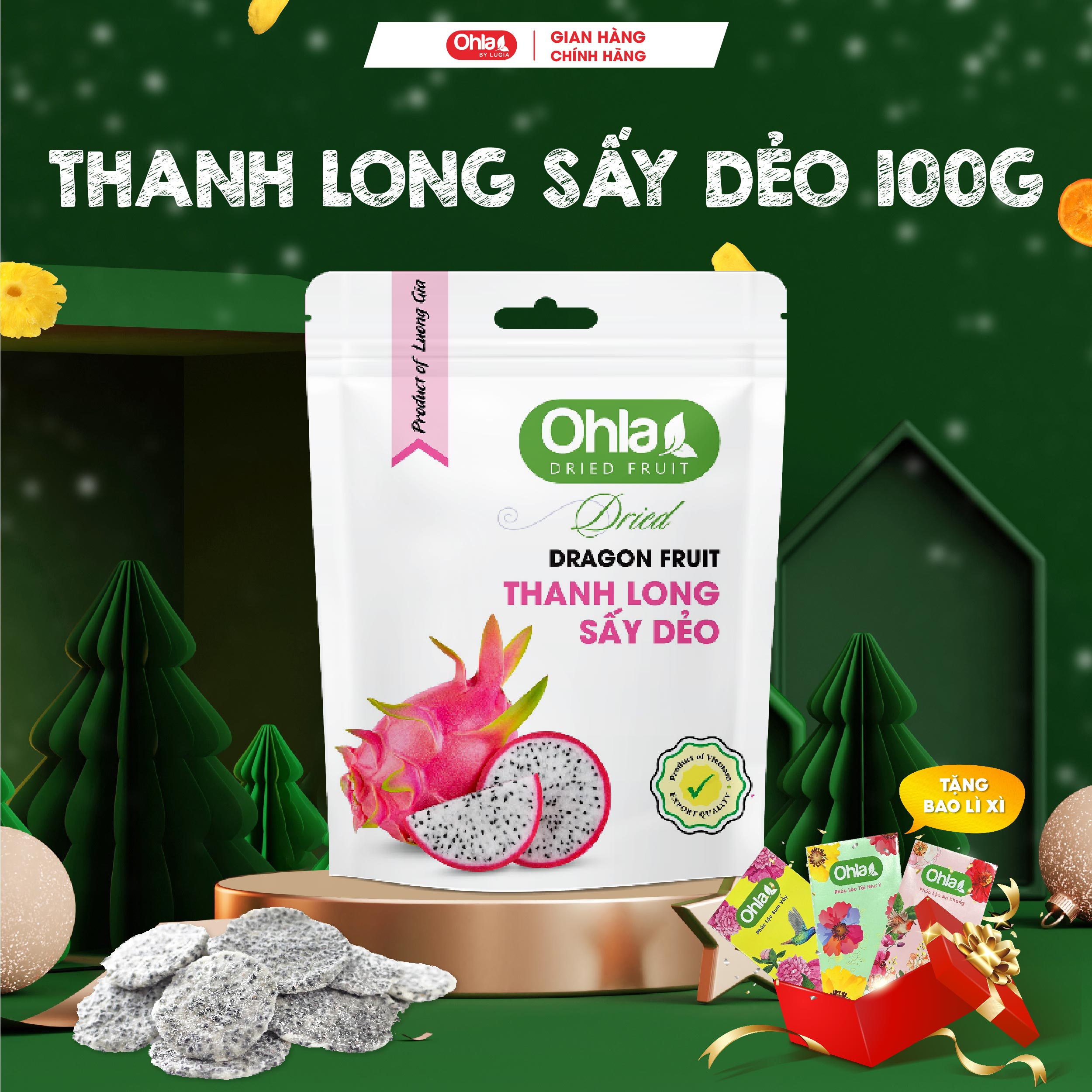 Thanh long sấy dẻo Ohla - 100g