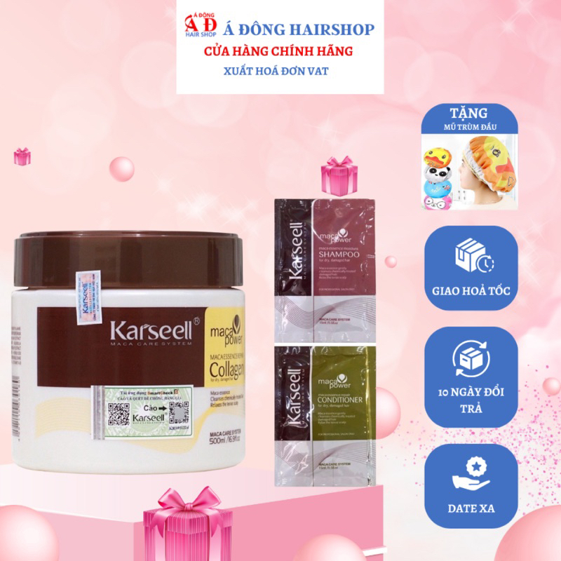 Kem ủ tóc Karseell Collagen Maca siêu mượt phục hồi tóc 500ml