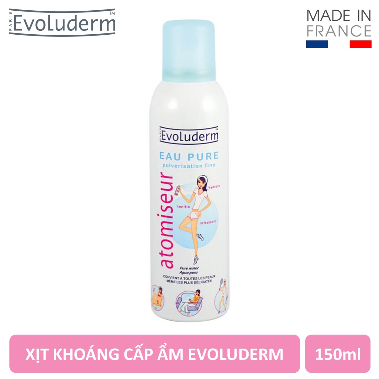 Xịt Khoáng Cấp Ẩm Evoluderm Atomiseur Eau Pure
