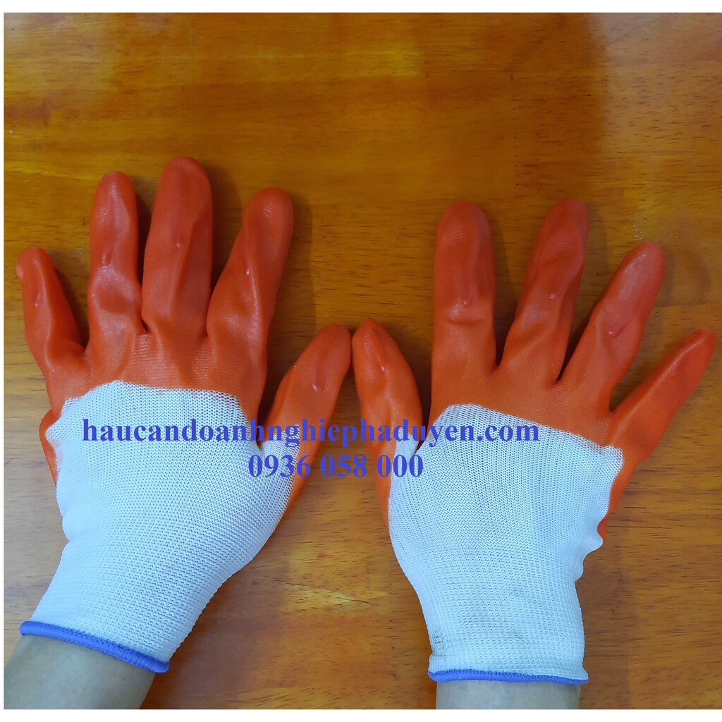 Găng tay sợi phủ cao su 2 mặt( combo 5 đôi)