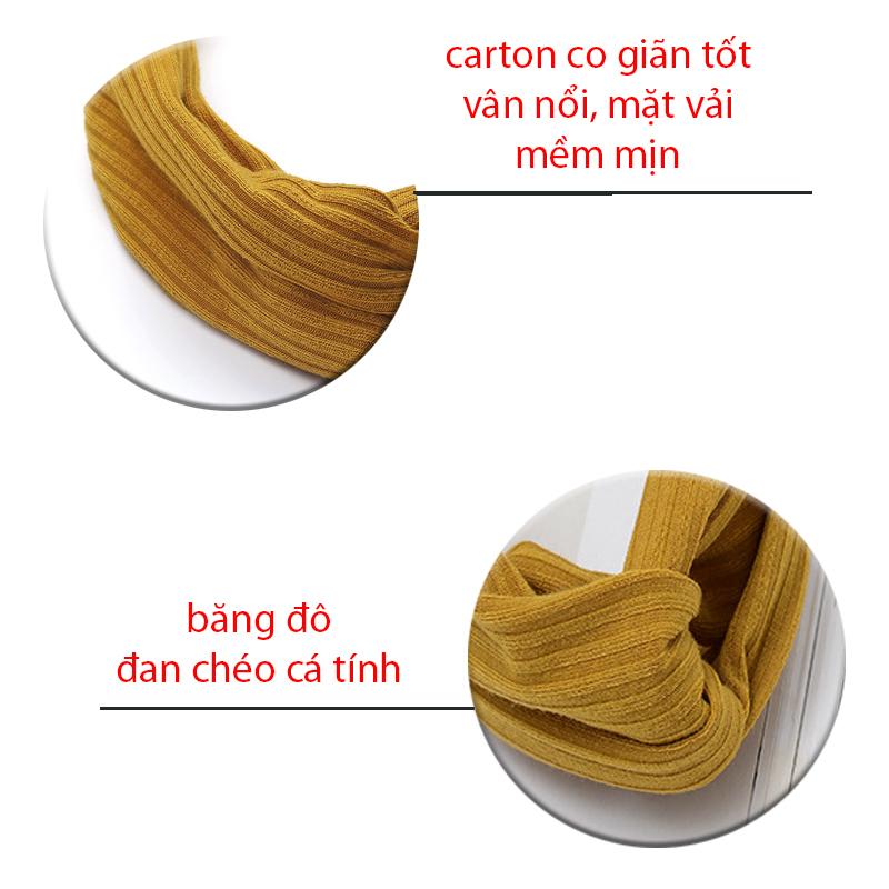Băng đô turban chéo thời trang cao cấp - Vàng đất