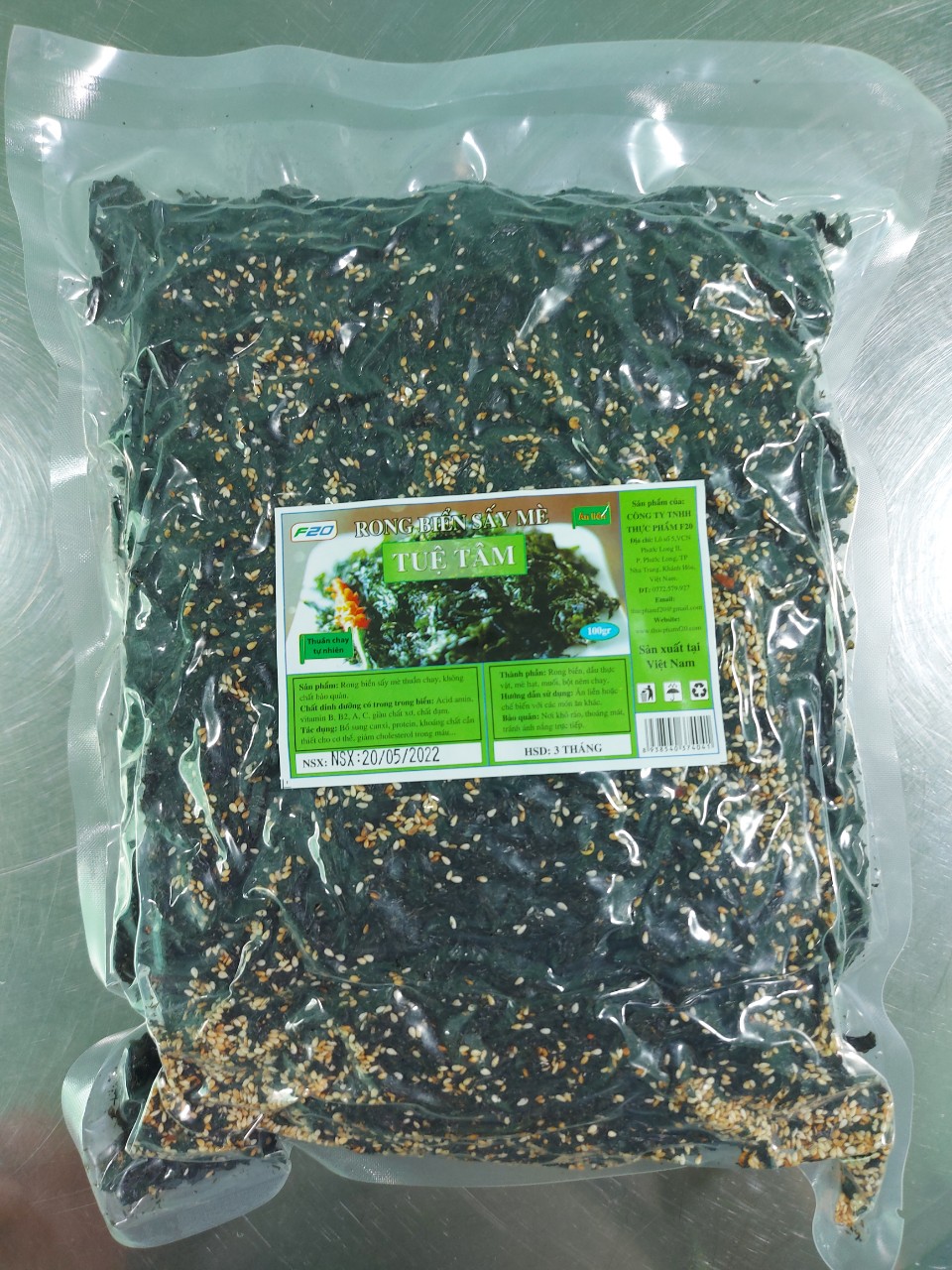 500gr Rong Biển Ăn Liền Hút Chân Không. Rong Biển Sấy Mè Tuệ Tâm Thuần. Rong Biển Trộn Cơm