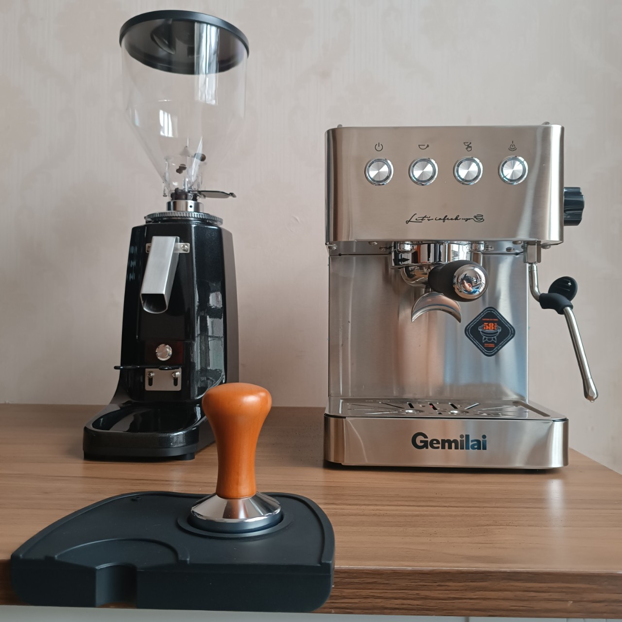 Combo máy pha cà phê Gemilai CRM3005e và máy xay cà phê LD020 - pha cà phê Espresso