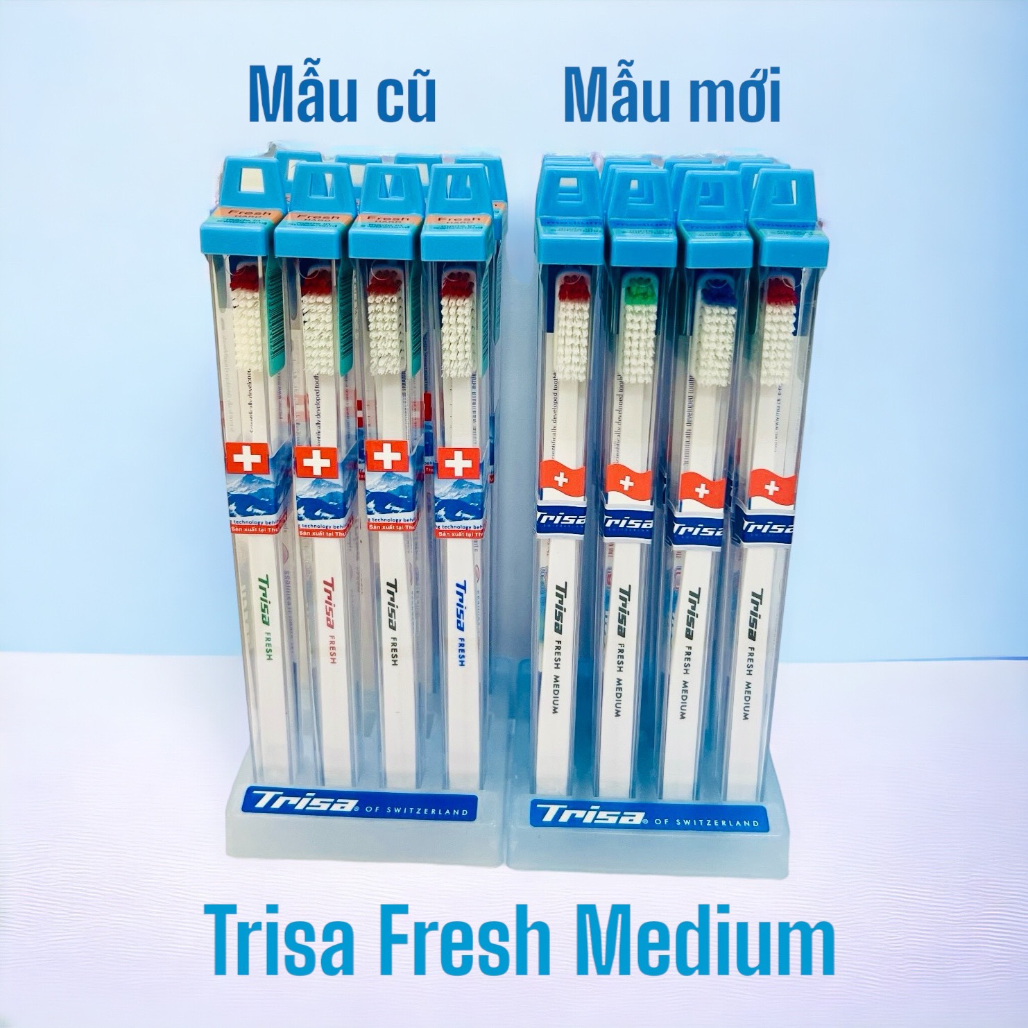 Bộ 4 Bàn Chải Đánh Răng Trisa Fresh Nhập Từ Thụy Sỹ ( Medium )