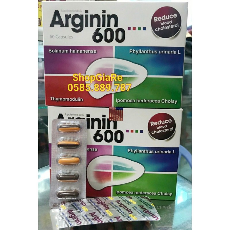 Viên uống bổ gan, mát gan Arginin 600 Tăng cường chức năng gan hiệu quả nhập khẩu