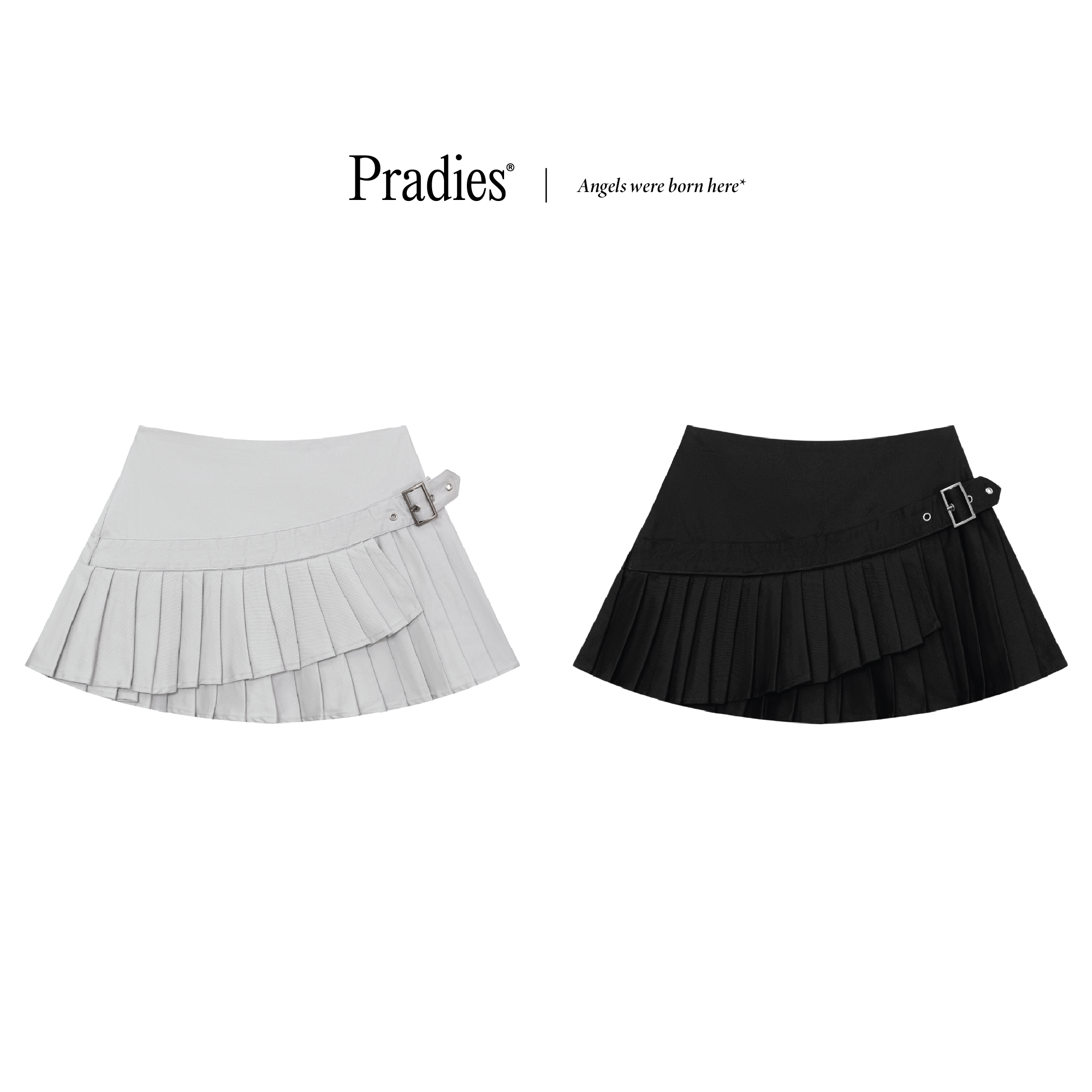Chân Váy Xếp Ly Tầng Kaki PRADIES - Ruffled Mini Skirt