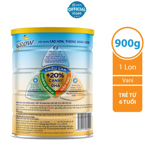 Sữa bột Abbott Grow Gold 6+ 850g