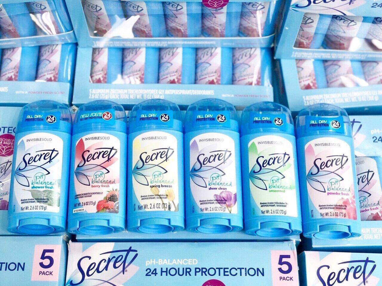 [HCM]Lăn khử mùi Secret dạng sáp cân bằng độ PH
