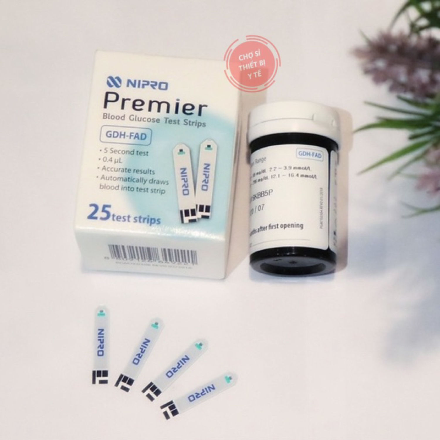 Que thử đường huyết Nipro Premier (Hộp 25 que) Date 10/2025