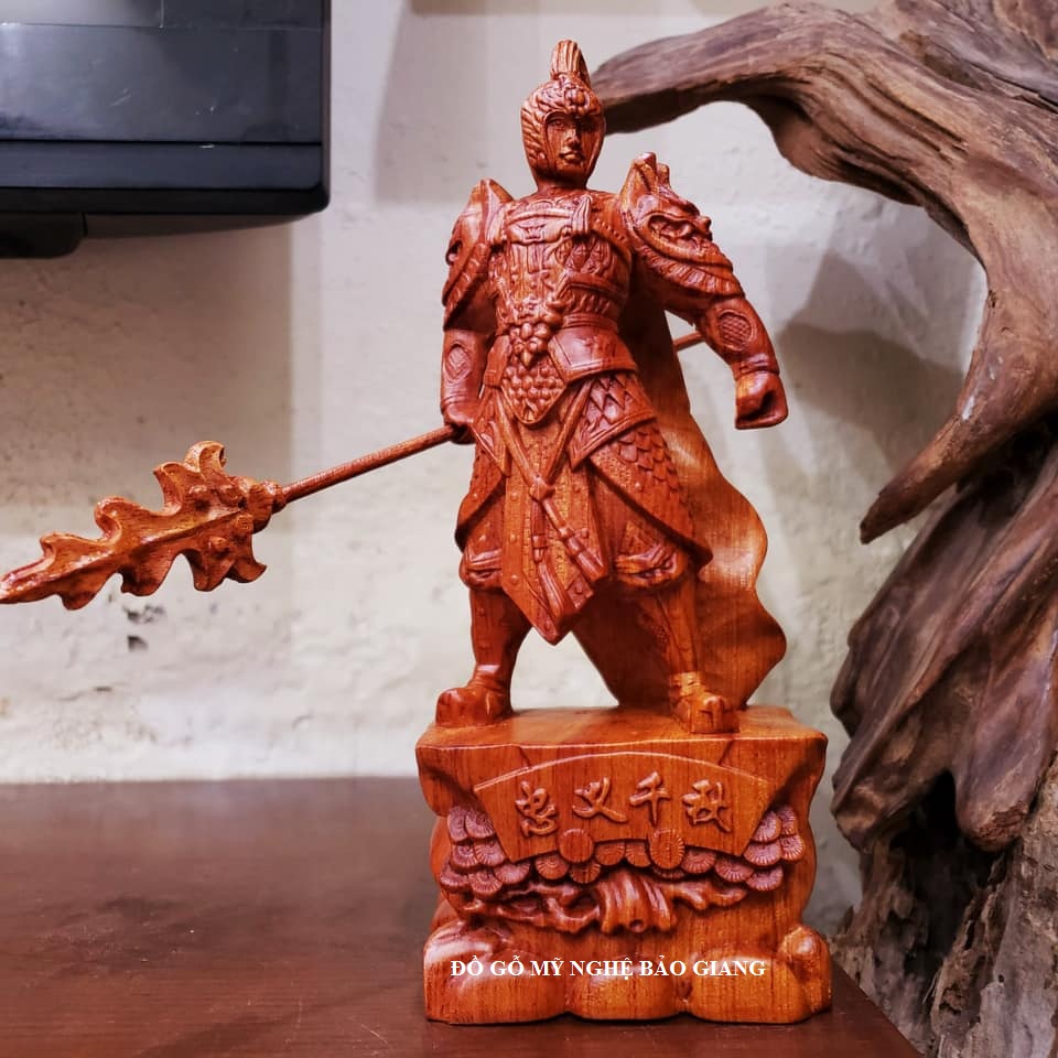 Tượng triệu tử long gỗ hương cao 20cm