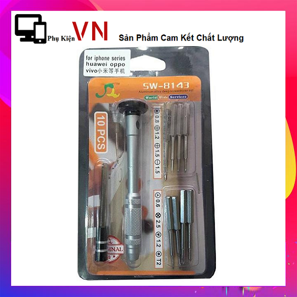 ⚡ Siêu Khủng ⚡ Bộ Vít Đa Năng SW - 8143 - 10in1 - Bộ Dụng Cụ Sữa Chữa Điện Thoại - LapTop Chuyên Dụng