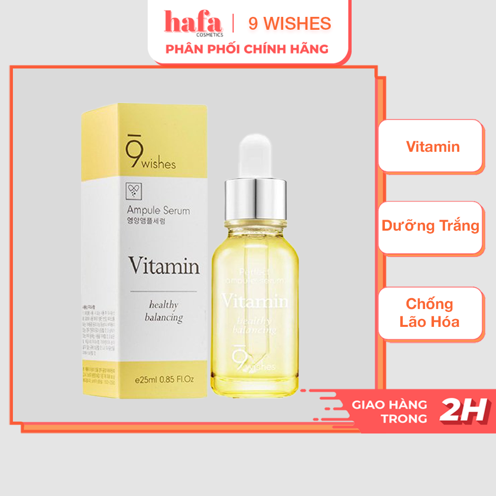 Tinh Chất Nuôi Dưỡng Da, Giảm Thâm, Chống Lão Hóa 9 Wishes Mega Vitamin Ampule Serum 25ml