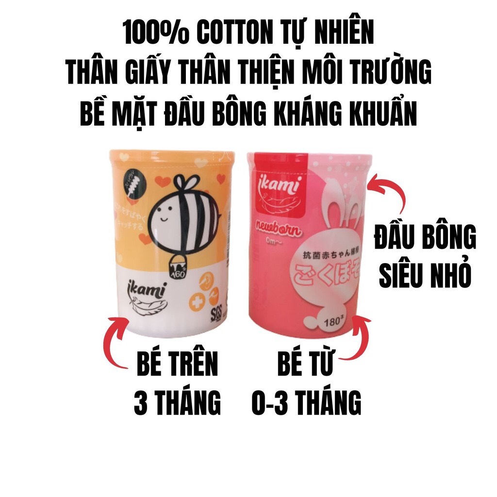 Tăm Bông Ikami - Jubon Dành Cho Bé Sơ Sinh 0M+