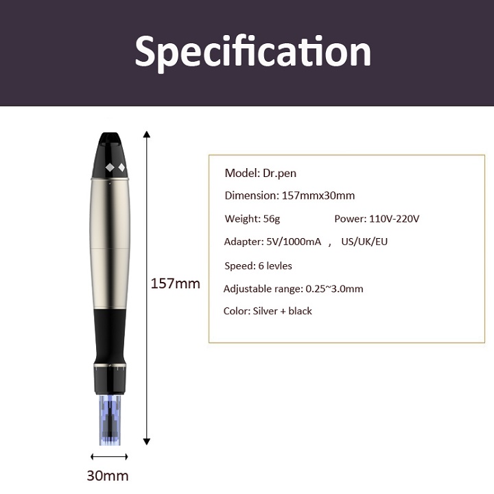 Máy lăn kim phi kim Dr Pen A1 W, có tích điện (có pin)