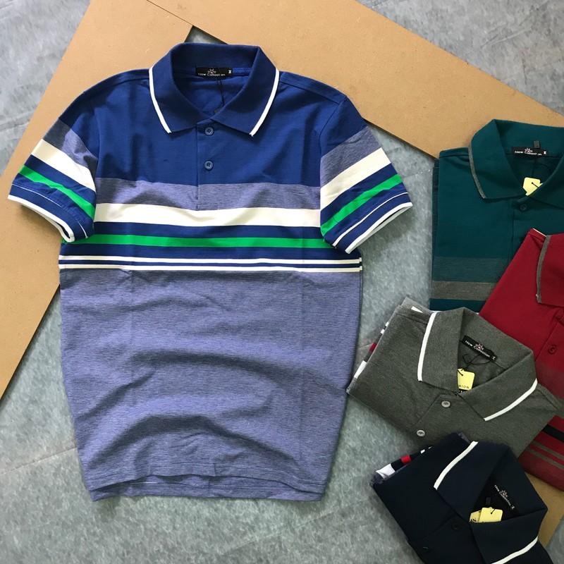 Áo thun nam sọc ngang thiết kế mạnh mẽ và đơn giản áo thun có cổ tay ngắn form suông áo thun cotton 100% co dãn 4 chiều BDTATCS3006 - LIYORSHOP