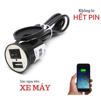 [HCM]SẠC ĐIỆN THOẠI TRÊN XE MÁY CÓ CÔNG TẮC SÀI CỔNG USB