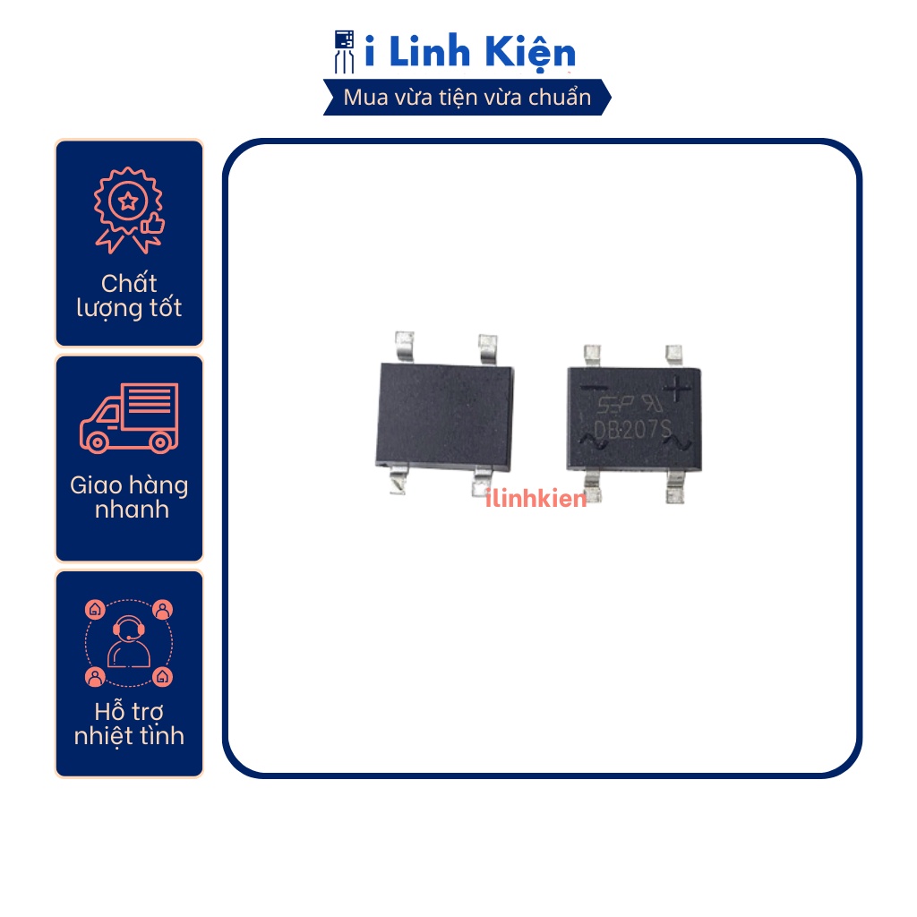 DB207S Diode cầu 2A 1000V SOP-4