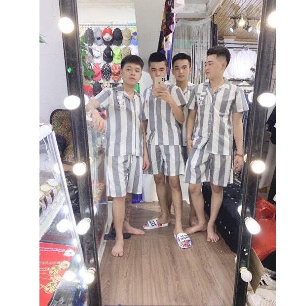 [ Mạnh Dũng Store 1].🍓 SIÊU ĐỘC LẠ CỰC XÌ NGẦU 🍓Bộ Tù Kẻ Sọc - Quần Áo Phạm Nhân Pizama Kẻ Sọc Siêu Hot G64