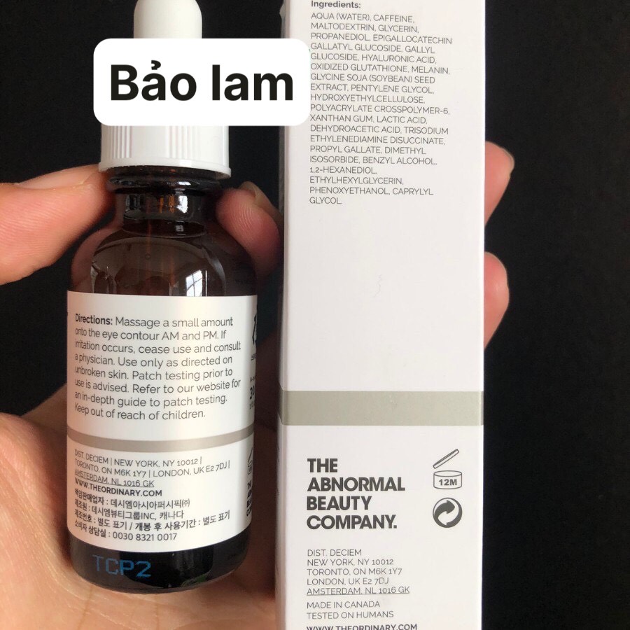 [Bill Sephora]Serum Dưỡng da vùng Mắt Caffeine Solution 5% + EGCG - The Ordinary