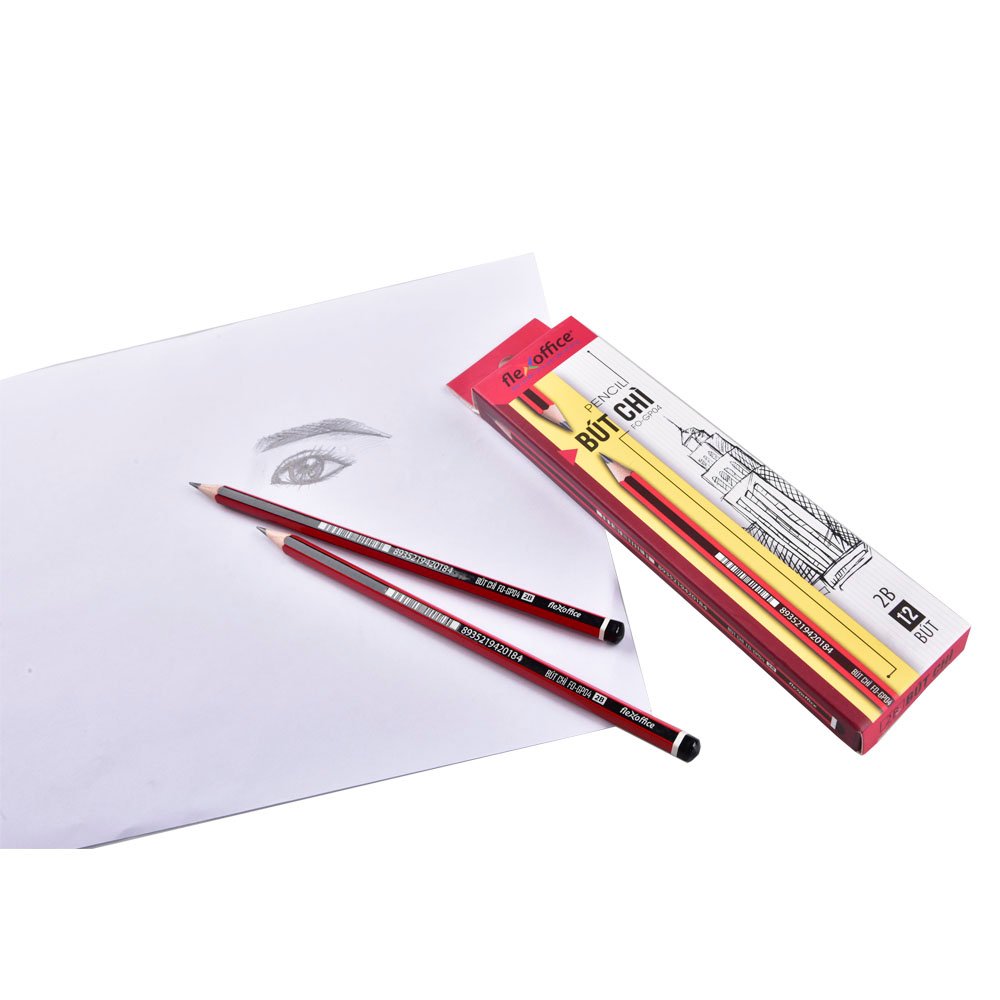 Bút chì gỗ 2B Flexoffice FO-GP04  HỘP 12 CÂY wmart