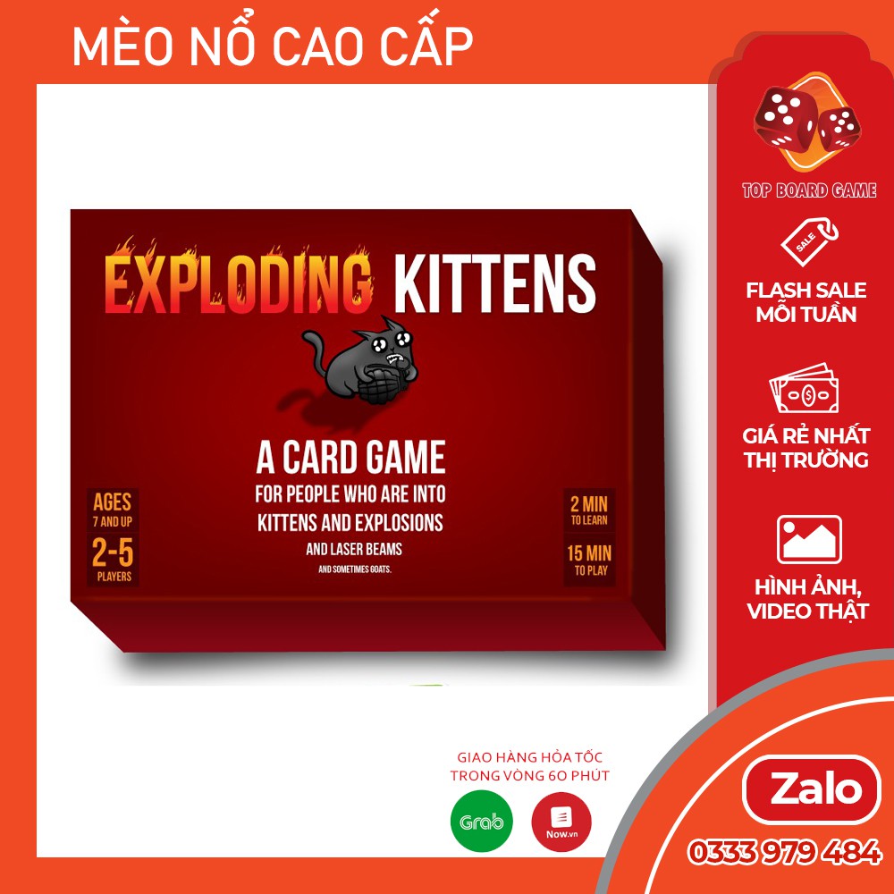 [Việt hóa] Mèo Nổ hộp cứng TOP BOARDGAME - Exploding Kittens BoardGame
