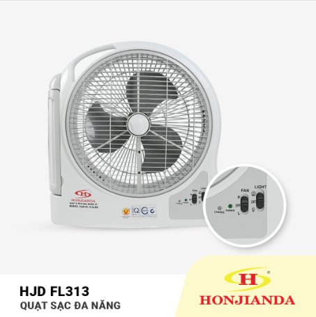 QUẠT VÀ ĐÈN SẠC 2 BÌNH HONJIANDA HJD-FL313