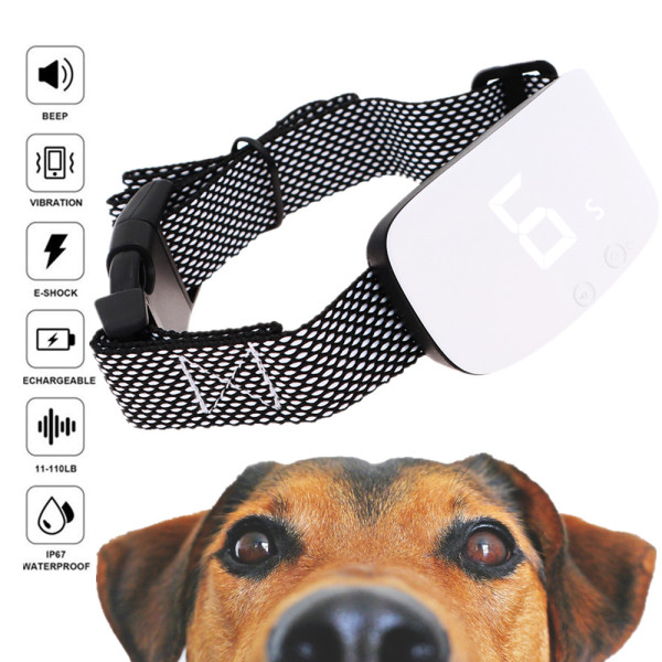 Electric Dog Training Collar Waterproof Rechargeable Remote Control Pet Anti Bark 7 level No Bark Collar with LCD Display