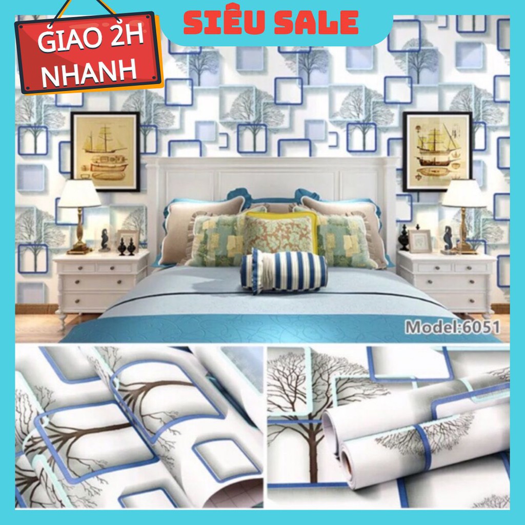 CUỘN 10M GIẤY DÁN TƯỜNG MÃ Ô VUÔNG XANH