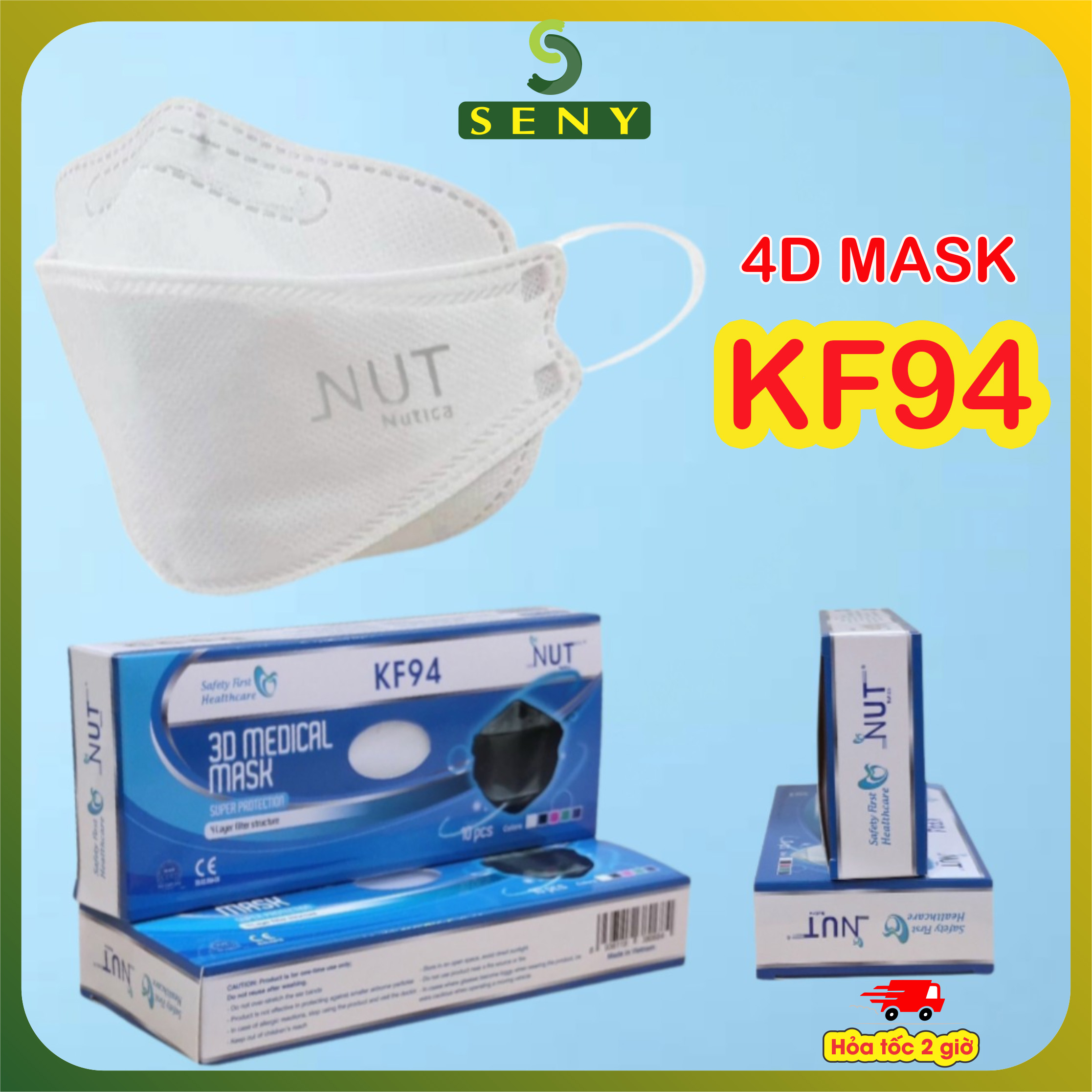 Khẩu trang KF94 4D Mask Hàn Quốc chính hãng NUT Hộp 10 cái KNU94