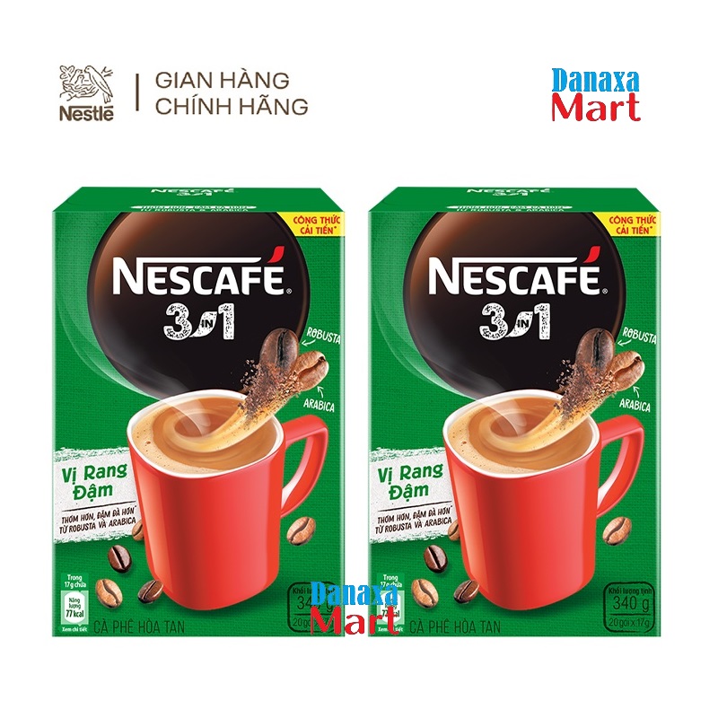 Combo 2 Hộp Cà phê Hòa tan Nescafé 3in1 Công thức Cải tiến vị Rang đậm Và Cà phê Sữa đá