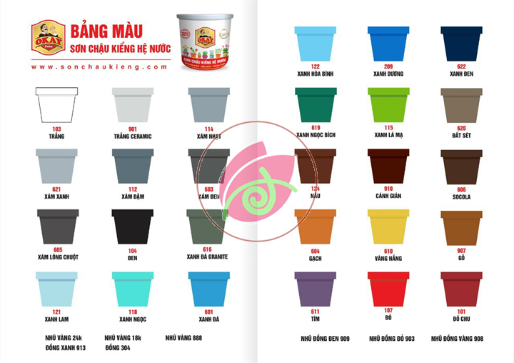 Sơn chậu màu Gỗ hệ nước Okay Paint 1kg