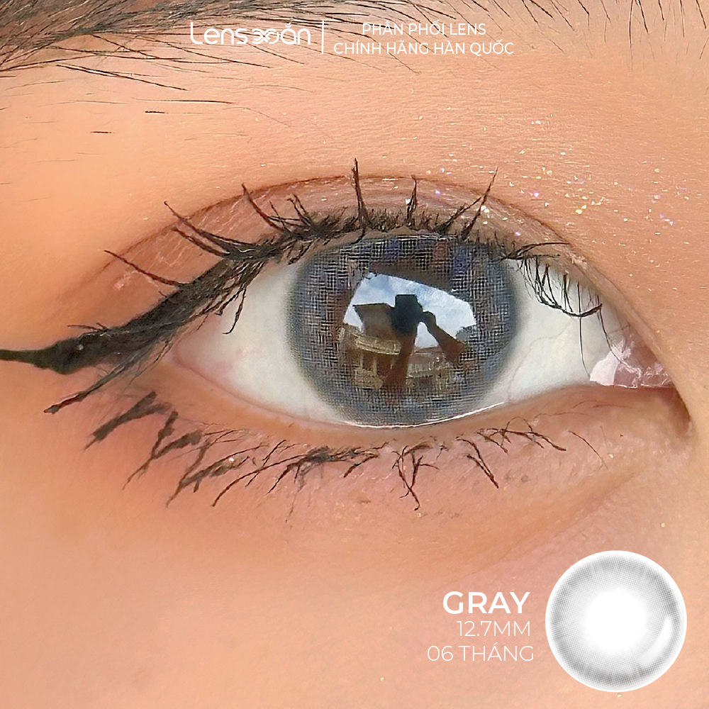 Kính áp tròng cận 6 tháng lens xoắn lens tự nhiên trong trẻo lens me zeki brown gray