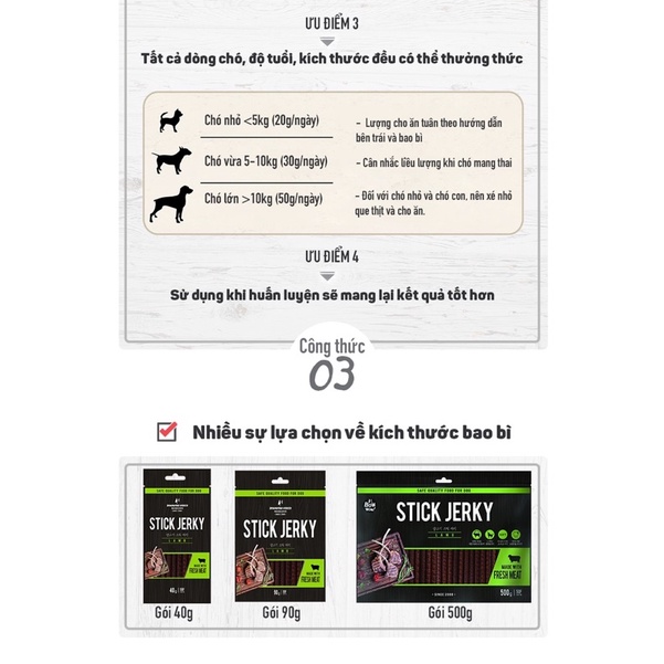 [ 90Gr ] Thịt Que Stick Jerky Cho Chó