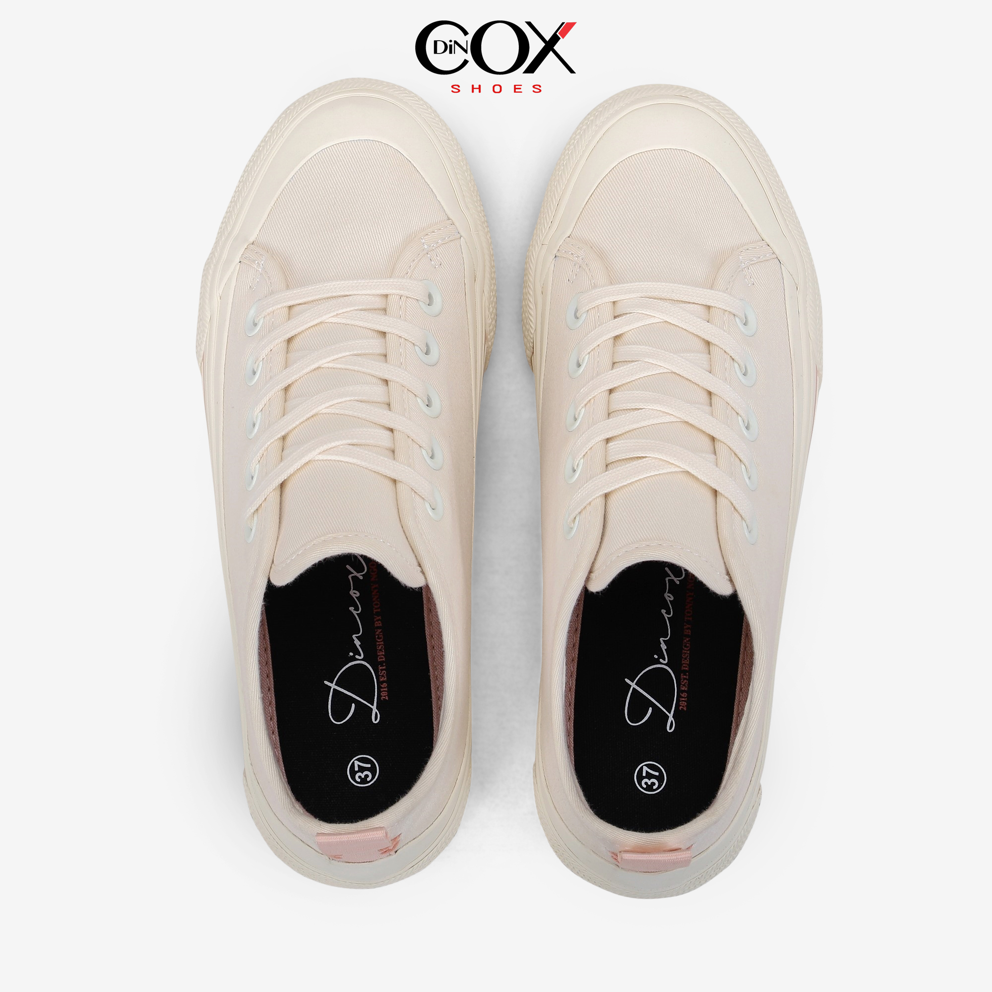 Giày Sneaker Nữ DINCOX Vải Canvas C20 Off White