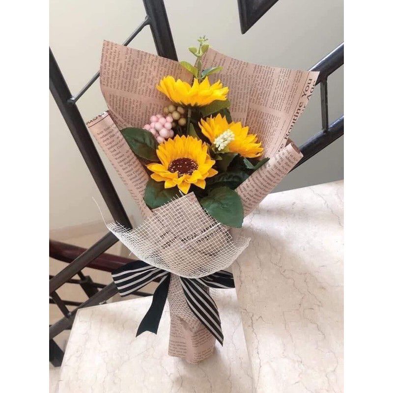 Bó hoa hướng dương sáp thơm 3 bông