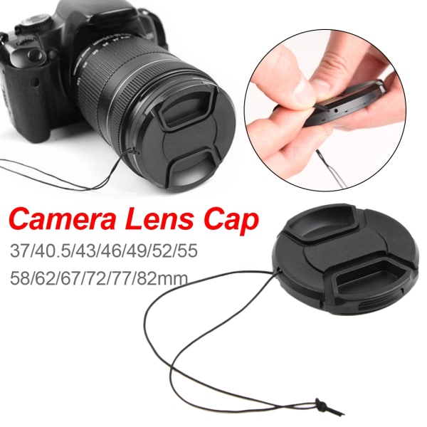 Universal Camera Lens Cap 67/72/77/82mm Different Size Lens Protection Cover With Anti lost Rope For Canon Sony Nikon DSLR SLR