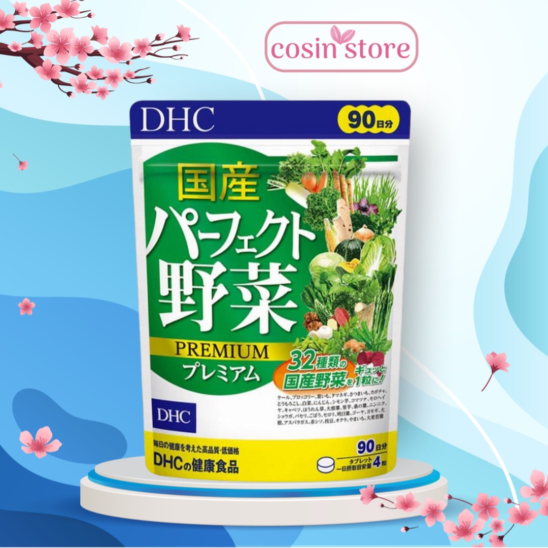 Viên uống rau củ DHC Perfect Vegetable gói 90 ngày dùng 360 viên của Nhật - Bổ sung lợi khuẩn và chất xơ hòa tan Cosin Store