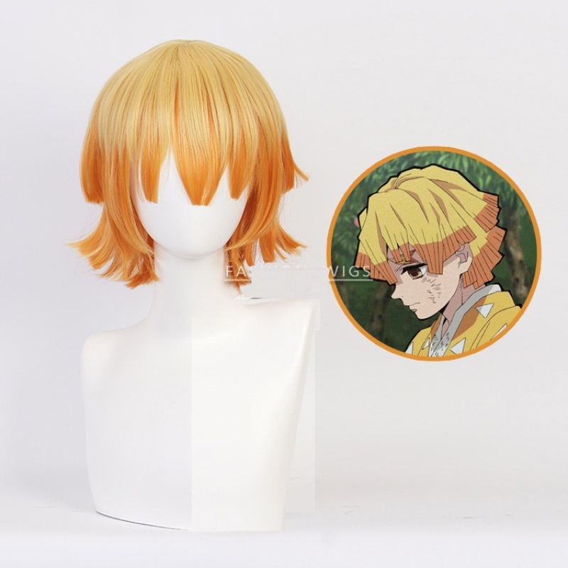 COSER KING iguro obanai Hóa Trang Anime Demon Slayer: Kimetsu No Yaiba Cosplay Hóa Trang Kamado Tanjirou Hóa Trang Cho Nam wig shoe