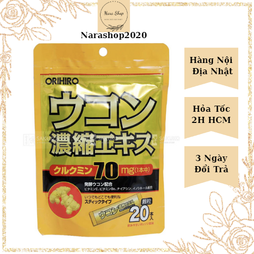 Tinh bột nghệ giải rượu Orihiro 20 gói Nhật Bản