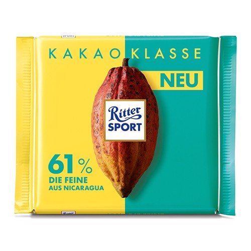 Socola đen hiệu Ritter Sport  50%, 55%, 61%, 74%, 81% Nhập Khẩu Đức-100g