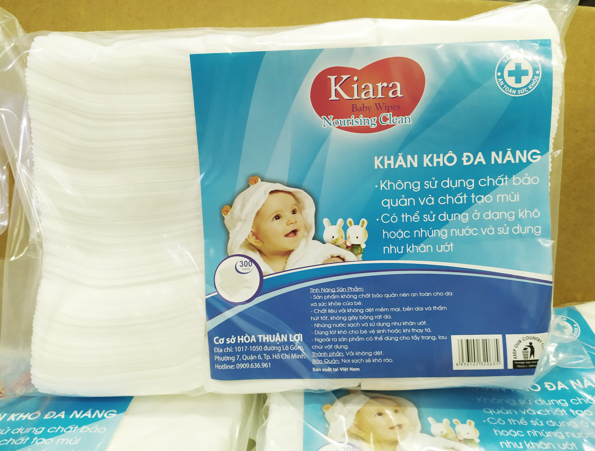 [HCM]Khăn vải khô đa năng Kiara 300 tờ