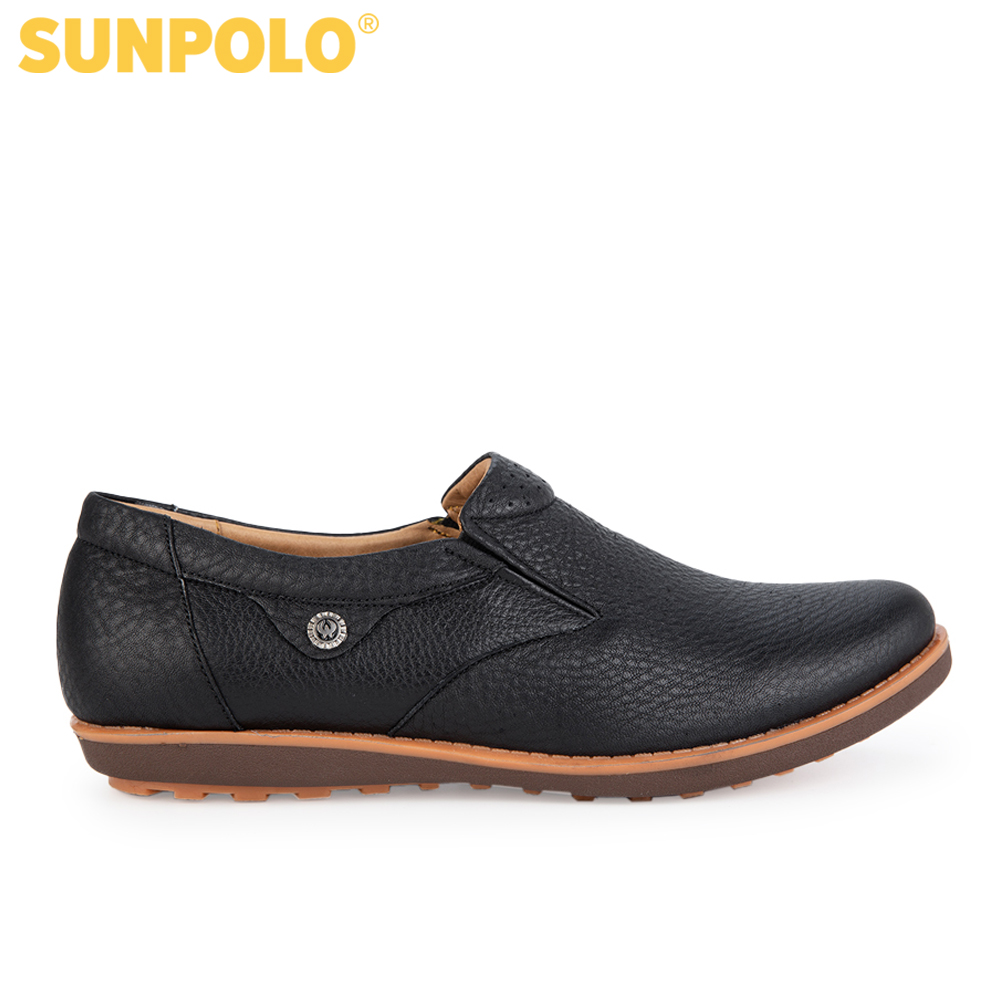 Giày mọi nam da bò SUNPOLO SUMU01 (Đen, Nâu)
