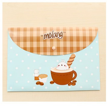 Bag material A4 cover shirt cover profile-shaped cute [selected pattern]-molang-Beyou
