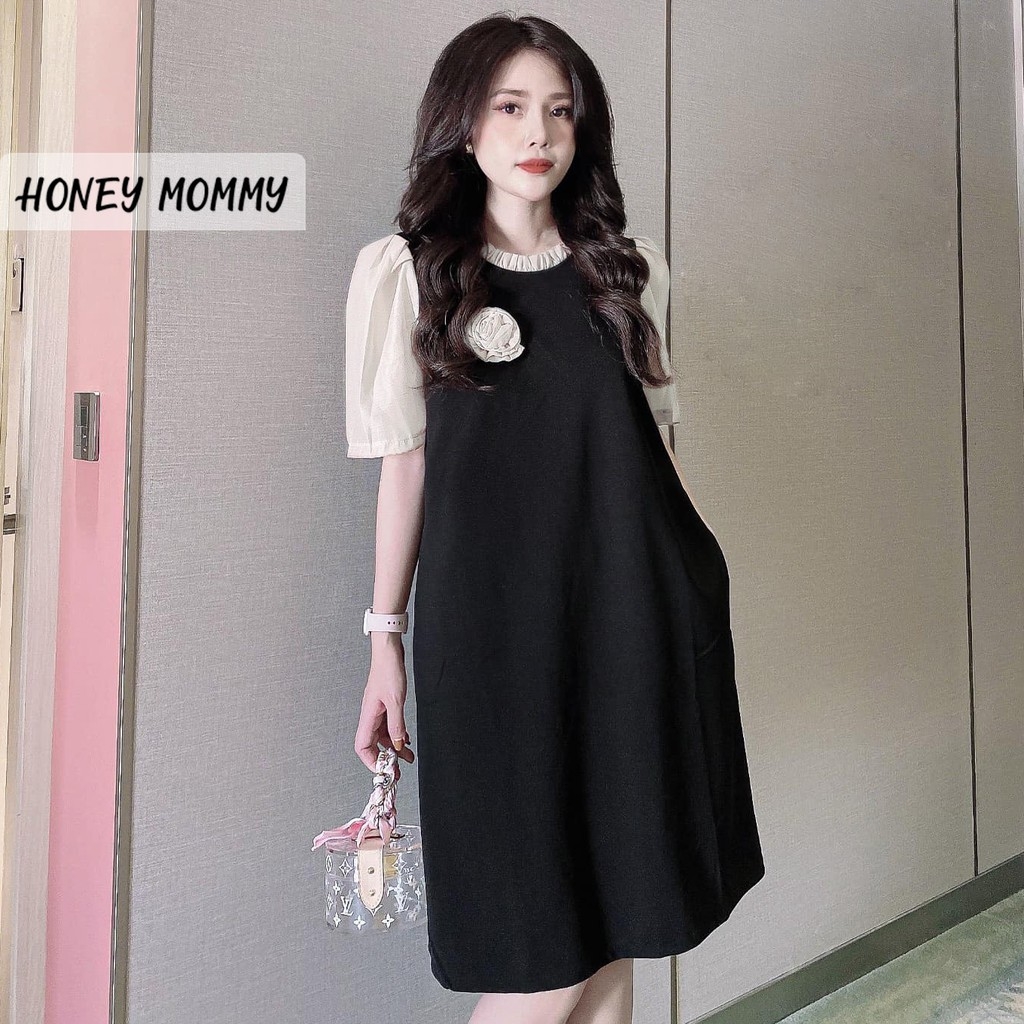 Váy suông- đầm bầu suông big size thời trang phối ren trẻ trung đẹp